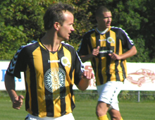 Michael Barfoed og Danni König, Brønshøj, i kampen mod Brøndby 13. september 2008 (foto: T. Brygger)