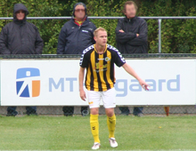 Brønshøjs Mads Ibenfeldt, Rasmus Minor Petersen, Lasse Fosgaard og Mikkel Jensen i udekampen mod Næstved 12. september 2010 (foto: T. Brygger)