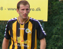 Venhar Sabani, Brønshøj Boldklub, i pokalkampen ude mod B 1973 Herlev 11. august 2009 (foto: T. Brygger)