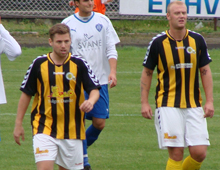 Lasse Rostholm og Patrick Tronborg i Brønshøjs udekamp mod HIK 26. september 2009 (foto: T. Brygger)