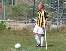 Kasper Bilde lægger an til hjørnespark (foto: T. Brygger)