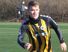 Niclas Tüchsen fra Brønshøj Boldklub i træningskampen Ballerup/Skovlunde-Brønshøj 5. marts 2011 (foto: T. Brygger)